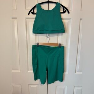 all in motion Teal Green Bike Shorts Set
